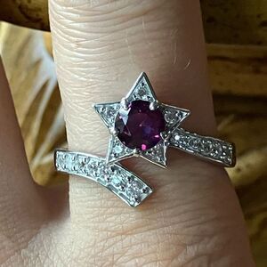 Genuine Crimson Mystic Topaz Sterling Silver Star Ring Size 10